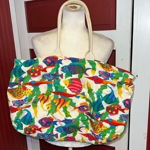 Vintage Accessories Unlimited American Collection Fish Tote Travel Bag